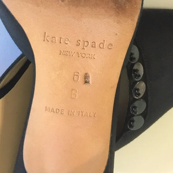 Kate Spade Black Textile Medium Heels Mules Sz6.5 - Picture 8 of 8